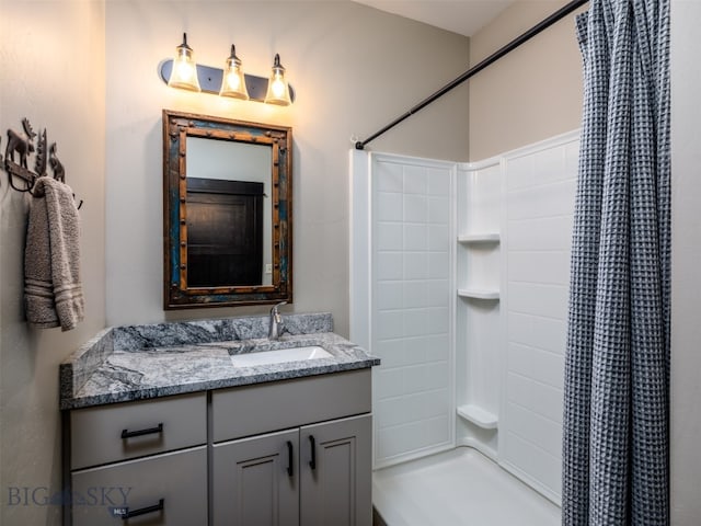 449 Minni Hall Rd, Bozeman, MT 59715 - full bathroom featuring a shower with curtain and vanity