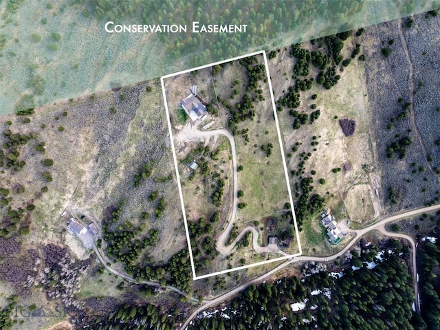 449 Minni Hall Rd, Bozeman, MT 59715 - aerial map of property and surrounding area with property parcel outlined