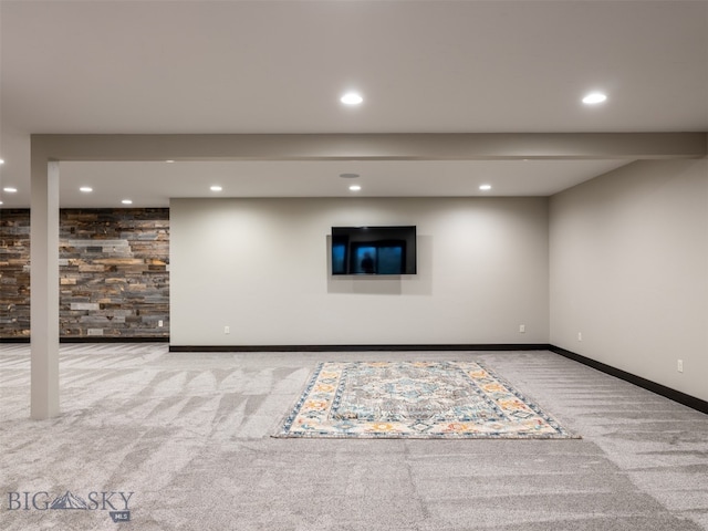 449 Minni Hall Rd, Bozeman, MT 59715 - finished basement with carpet flooring, recessed lighting, and baseboards