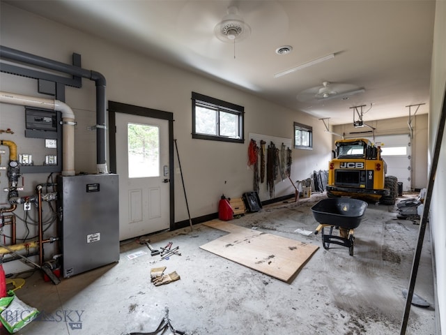449 Minni Hall Rd, Bozeman, MT 59715 - garage with a ceiling fan