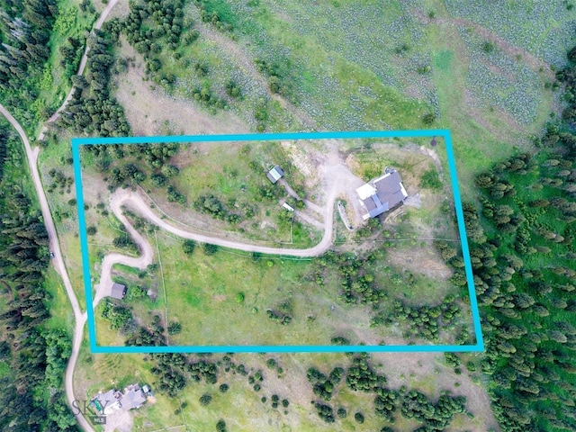 449 Minni Hall Rd, Bozeman, MT 59715 - aerial overview of property's location with property parcel outlined