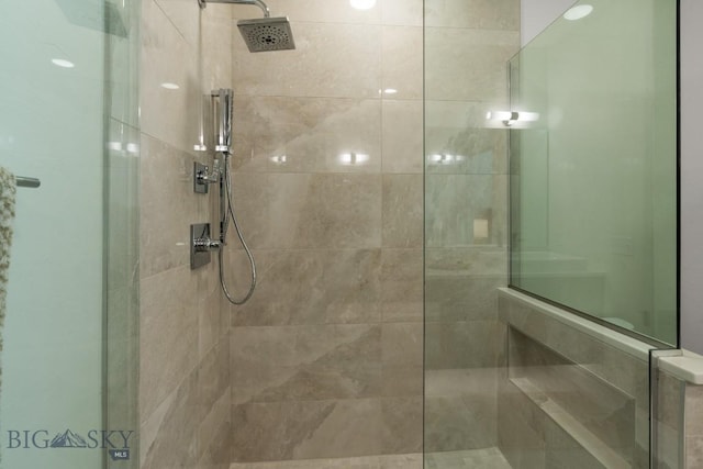 full bathroom featuring walk in shower