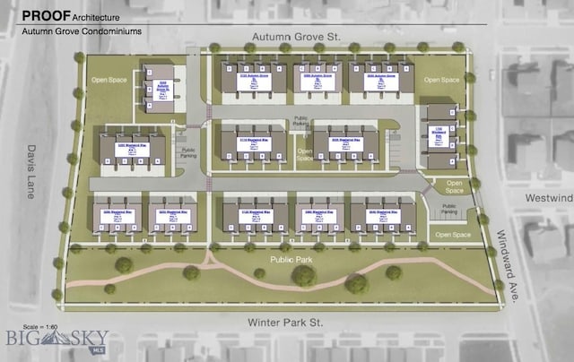 3030 Autumn Grove St Unit C, Bozeman, MT 59718 - map / location featuring property parcel outlined