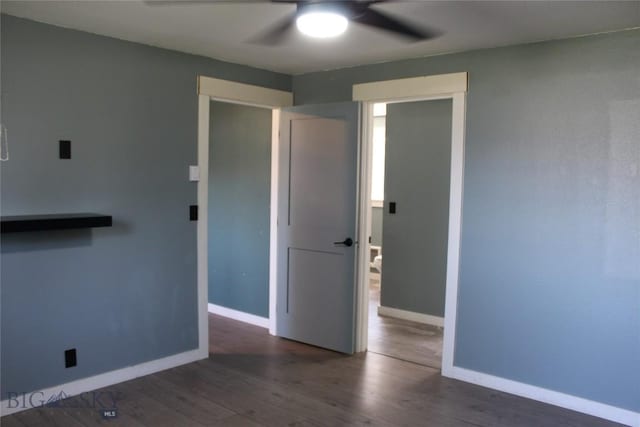 902 E Gallatin Ave, Belgrade, MT 59714 - empty room with a ceiling fan and wood finished floors