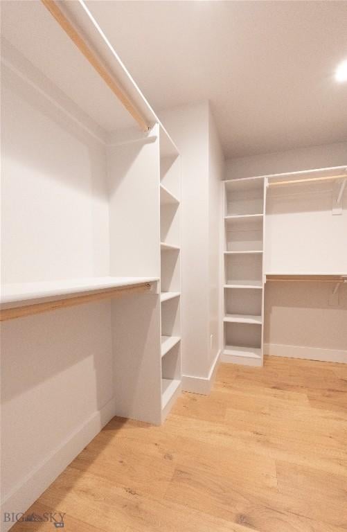 spacious closet with wood finished floors