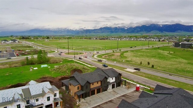 bird's eye view of a mountain backdrop