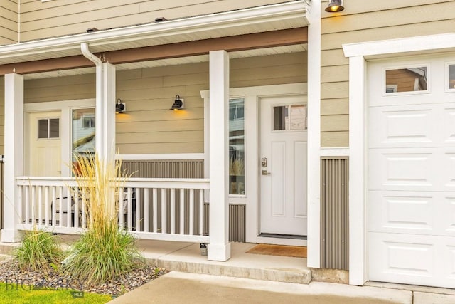 doorway to property with a porch