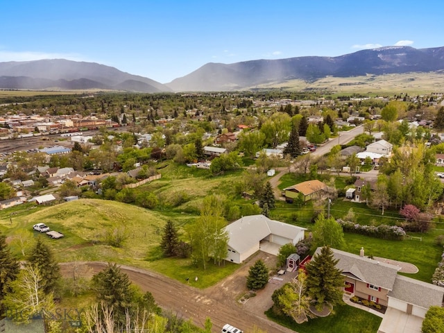 601 N C St, Livingston, MT 59047 - aerial view of residential area featuring mountains
