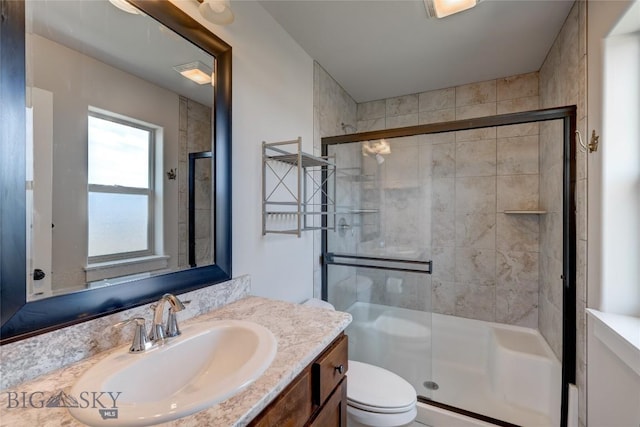1510 Ingomar Blvd, Belgrade, MT 59714 - bathroom with a stall shower, vanity, and toilet