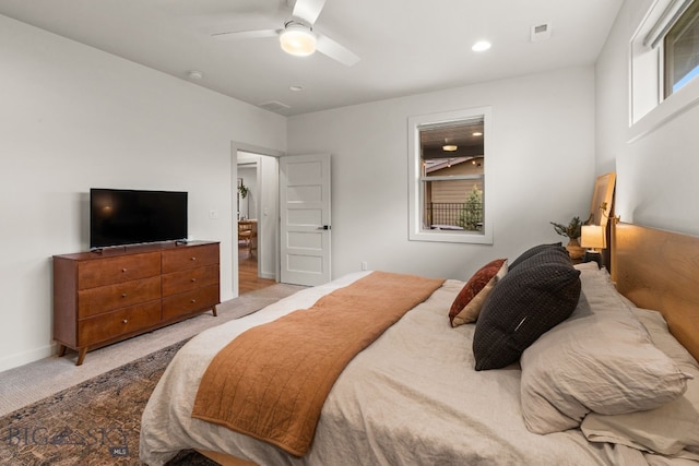 2032 Dennison Ln, Bozeman, MT 59718 - bedroom featuring light carpet and a ceiling fan