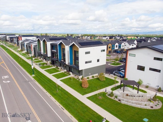 aerial perspective of suburban area
