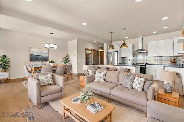 3164 S 15th Ave, Bozeman, MT 59715 - living room with recessed lighting, baseboards, and light wood finished floors