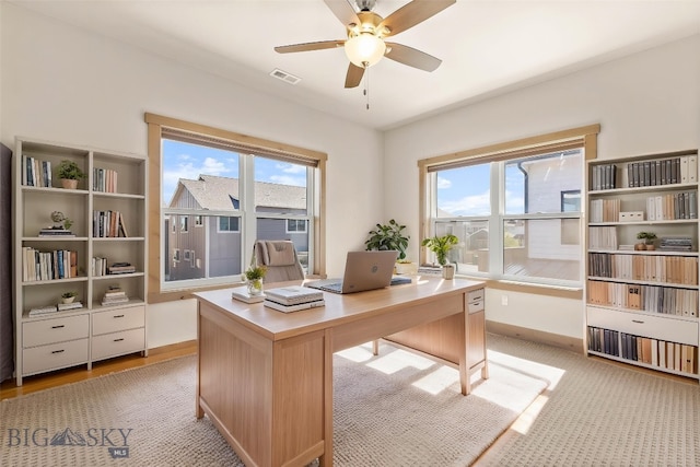 3164 S 15th Ave, Bozeman, MT 59715 - office space featuring plenty of natural light, a ceiling fan, and baseboards