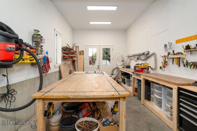 17450 Wilson Creek Rd, Gallatin Gateway, MT 59730 - rec room featuring a workshop area and concrete floors