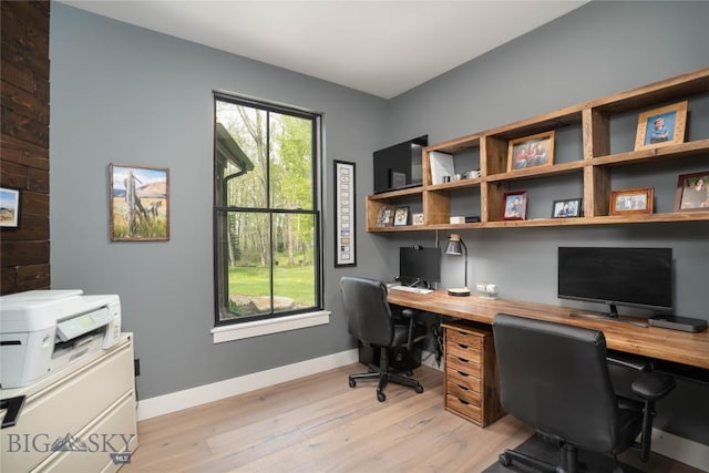 17450 Wilson Creek Rd, Gallatin Gateway, MT 59730 - home office with light wood-type flooring and baseboards