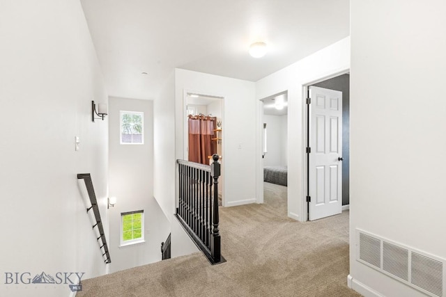 185 Chestnut Grove Ave, Bozeman, MT 59718 - hall featuring an upstairs landing, carpet, and baseboards