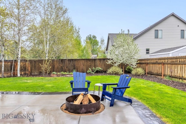 185 Chestnut Grove Ave, Bozeman, MT 59718 - view of patio / terrace featuring an outdoor fire pit