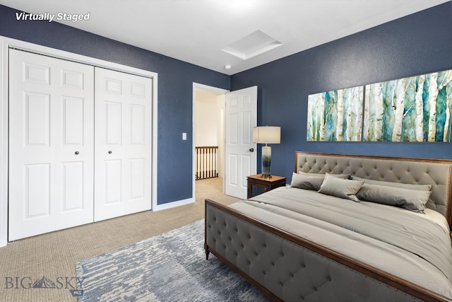 185 Chestnut Grove Ave, Bozeman, MT 59718 - bedroom with carpet flooring, a closet, and baseboards