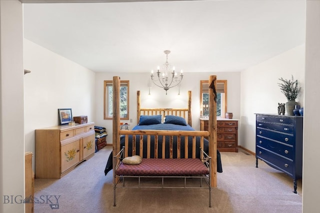 486 Jardine Rd, Jardine, MT 59030 - bedroom with light carpet and a chandelier