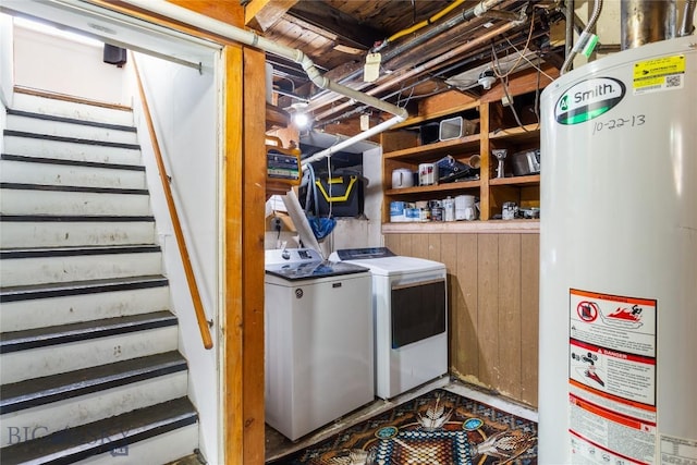 1408 Dewey Blvd, Butte, MT 59701 - washroom with water heater and independent washer and dryer