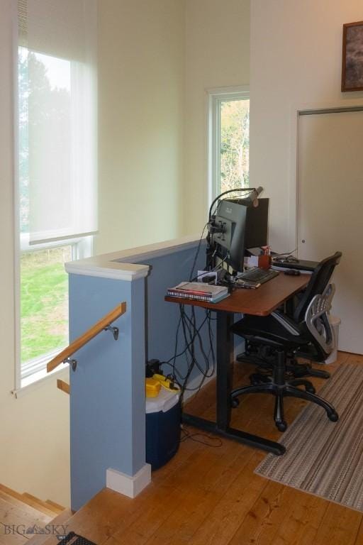 202 Beach Dr, West Yellowstone, MT 59758 - office area featuring wood finished floors