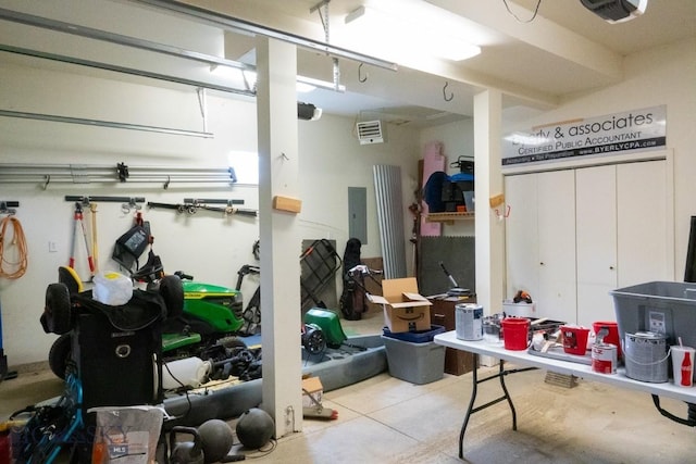 202 Beach Dr, West Yellowstone, MT 59758 - basement featuring a garage and electric panel