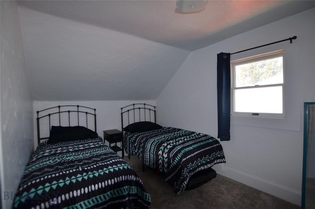 314 S Dakota St, Dillon, MT 59725 - bedroom with vaulted ceiling, carpet, and baseboards