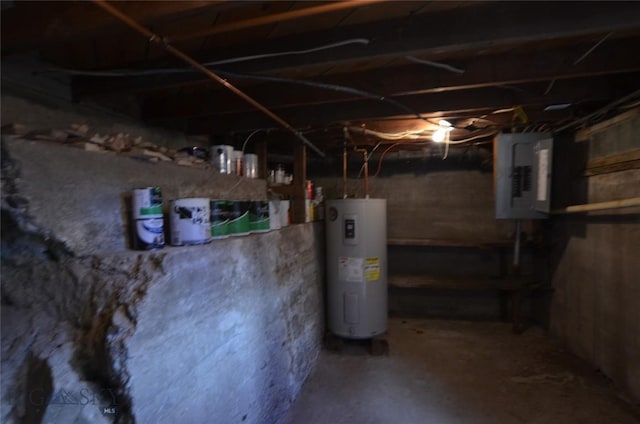 314 S Dakota St, Dillon, MT 59725 - unfinished below grade area featuring electric water heater and electric panel