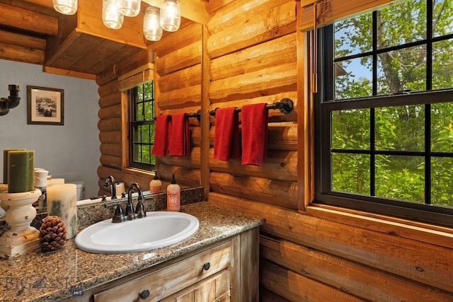 25 Big Chief Trl, Bozeman, MT 59718 - bathroom with rustic walls and vanity