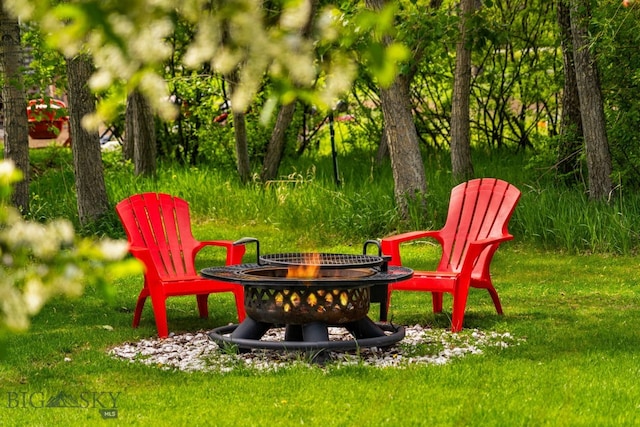 25 Big Chief Trl, Bozeman, MT 59718 - view of yard featuring an outdoor fire pit