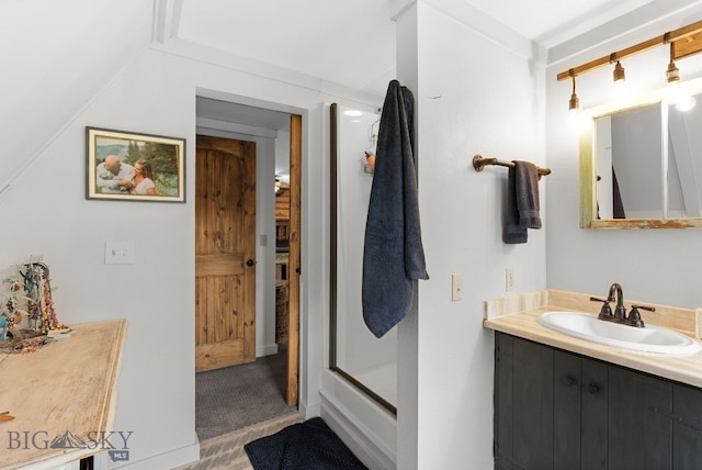 25 Big Chief Trl, Bozeman, MT 59718 - bathroom featuring vanity and a shower with door