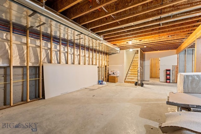 43 Lewis Dr, Three Forks, MT 59752 - unfinished below grade area featuring stairway