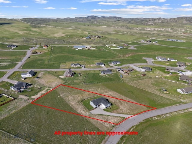 6 Wild Rye Pl, Three Forks, MT 59752 - view of property location with property parcel outlined and a mountainous background