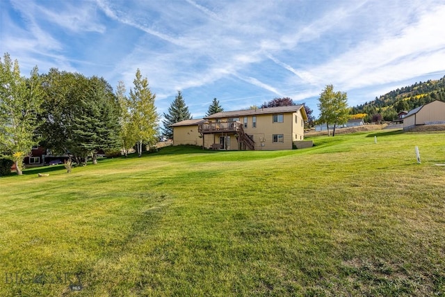 34 Mammoth, Butte, MT 59701 - view of grassy yard featuring stairway and a wooden deck