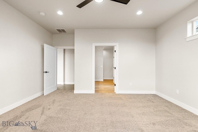 608 Spaniel Ln, Belgrade, MT 59714 - unfurnished bedroom with carpet, recessed lighting, baseboards, and a ceiling fan