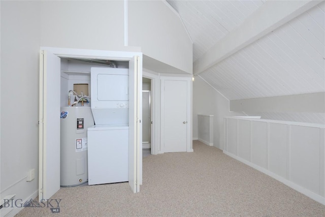 21 Sitting Bull Rd Unit 1226, Big Sky, MT 59716 - additional living space with estacked washer and dryer, electric water heater, and carpet floors