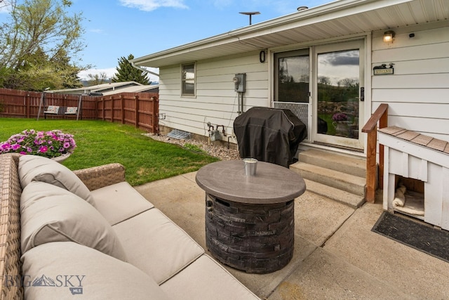 22 Rocky Mountain Dr, Whitehall, MT 59759 - view of patio / terrace featuring grilling area, entry steps, and an outdoor hangout area