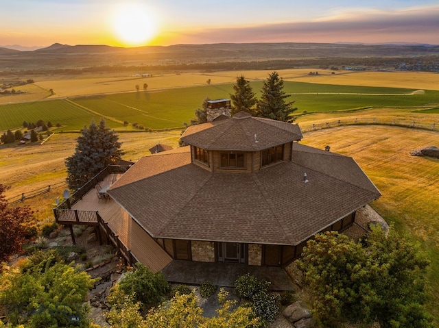 14585 Eagle Eye Way, Gallatin Gateway, MT 59730 - aerial view of property and surrounding area with mountains