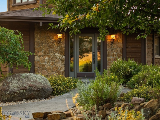 14585 Eagle Eye Way, Gallatin Gateway, MT 59730 - entrance to property with stone siding