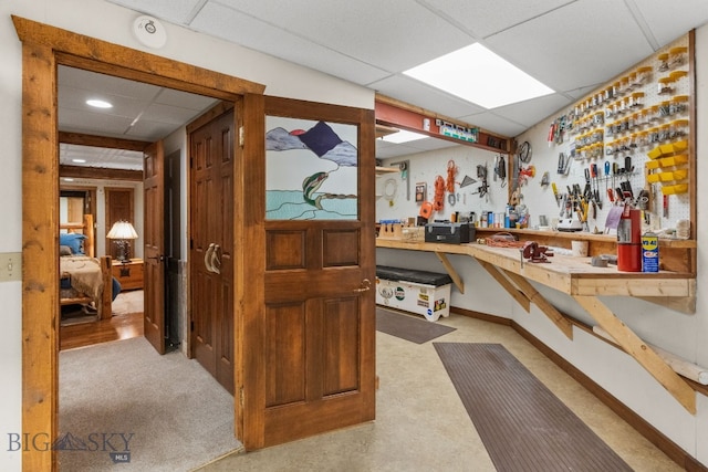 14585 Eagle Eye Way, Gallatin Gateway, MT 59730 - misc room featuring a paneled ceiling and baseboards