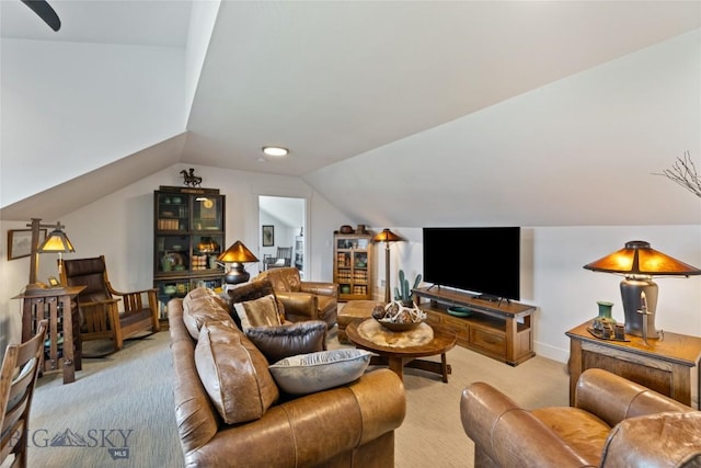 646 Arrow Trl, Bozeman, MT 59718 - living room with light colored carpet and lofted ceiling