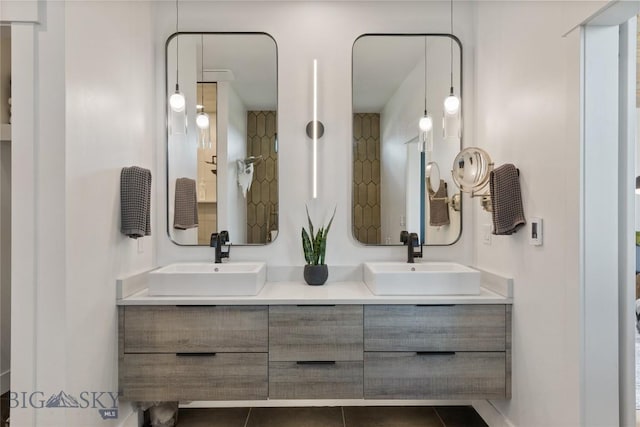 646 Arrow Trl, Bozeman, MT 59718 - bathroom with double vanity and tile patterned floors