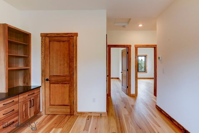 16 Sagittarius Skwy, Emigrant, MT 59027 - hallway with light wood-style floors, attic access, and recessed lighting