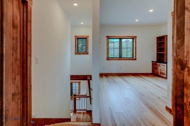 16 Sagittarius Skwy, Emigrant, MT 59027 - hall featuring wood finished floors, recessed lighting, an upstairs landing, and baseboards