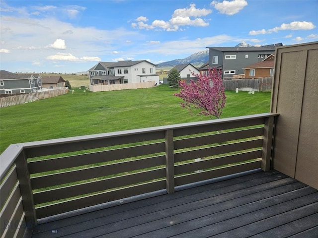 1102 Ridgeview Trl, Livingston, MT 59047 - deck featuring a mountain view, a residential view, and a yard