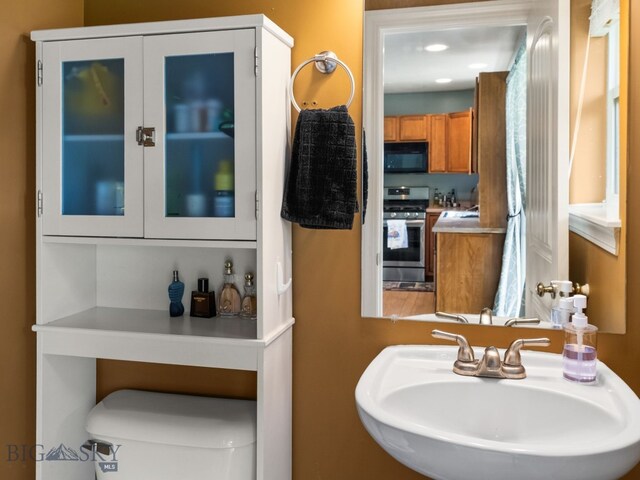 1009 Wyoming St, Belgrade, MT 59714 - half bathroom featuring a sink and toilet