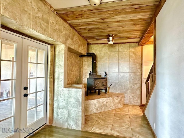 400 Broken Creek Rd, Three Forks, MT 59752 - corridor featuring wood ceiling, plenty of natural light, and tile walls