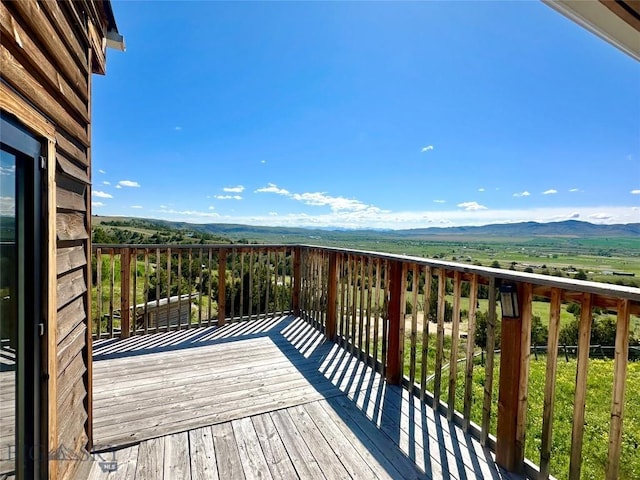 400 Broken Creek Rd, Three Forks, MT 59752 - wooden terrace featuring a mountain view