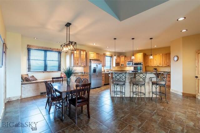 115AND117 Otter Creek Rd, Big Timber, MT 59011 - dining area featuring recessed lighting and baseboards