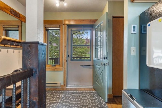 75 Rose Hip Cir, Big Sky, MT 59716 - entryway with a baseboard radiator and wood finished floors